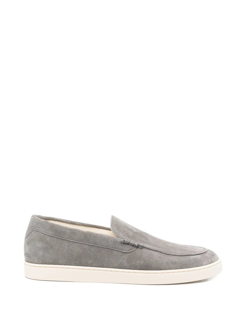 Topstitched leather loafers-BRUNELLO CUCINELLI-Verso