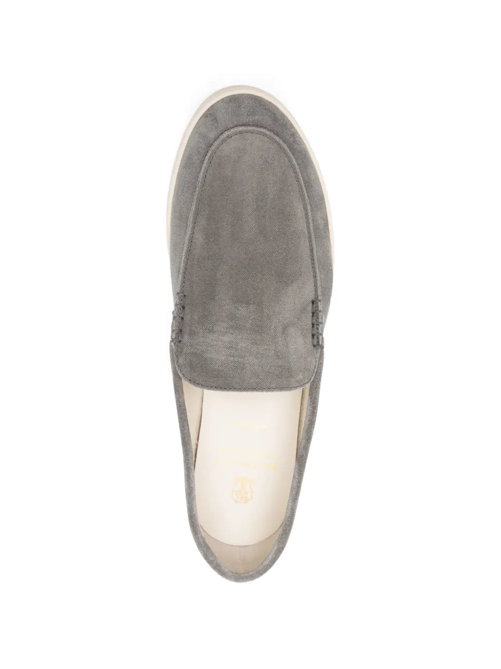 Topstitched leather loafers-BRUNELLO CUCINELLI-Verso