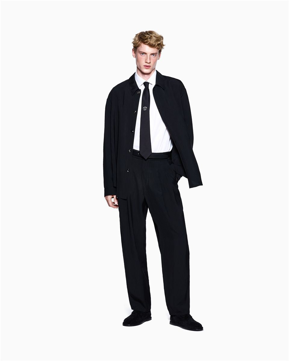 Chevron viscose twill shirt jacket-GIORGIO ARMANI-Verso