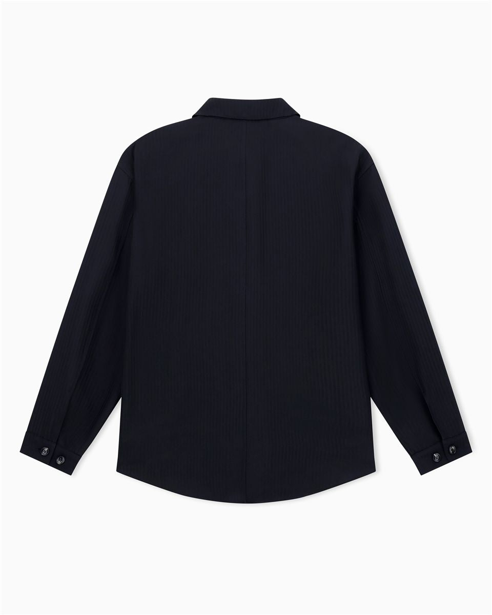 Chevron viscose twill shirt jacket-GIORGIO ARMANI-Verso
