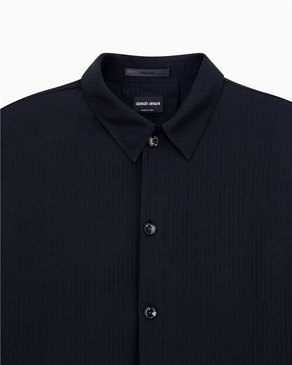 Chevron viscose twill shirt jacket-GIORGIO ARMANI-Verso