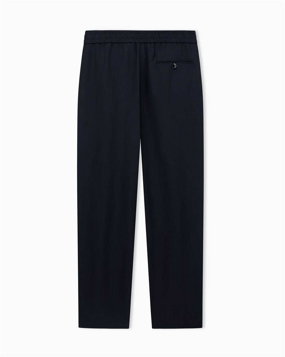 Chevron Viscose Twill Two-pleat Trousers