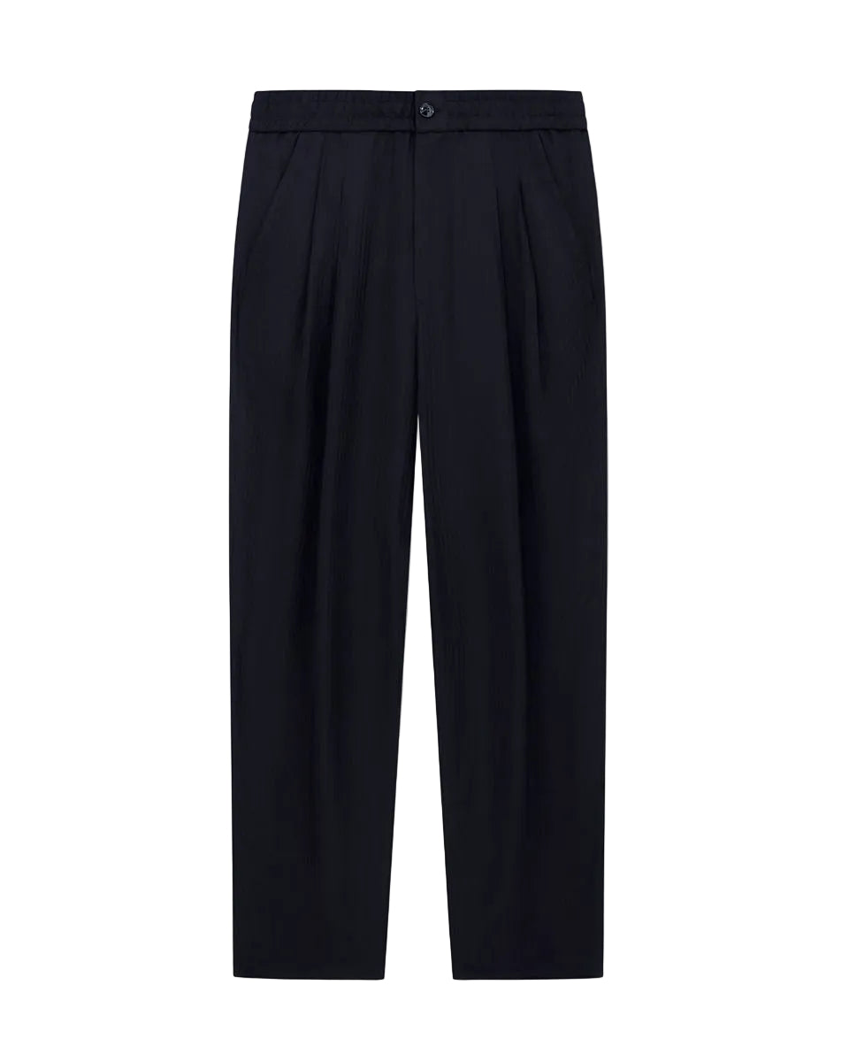 Chevron viscose twill two-pleat trousers-GIORGIO ARMANI-Verso
