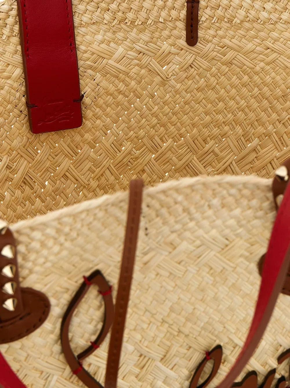 Christian cabata straw tote bag-LOUBOUTIN-Verso