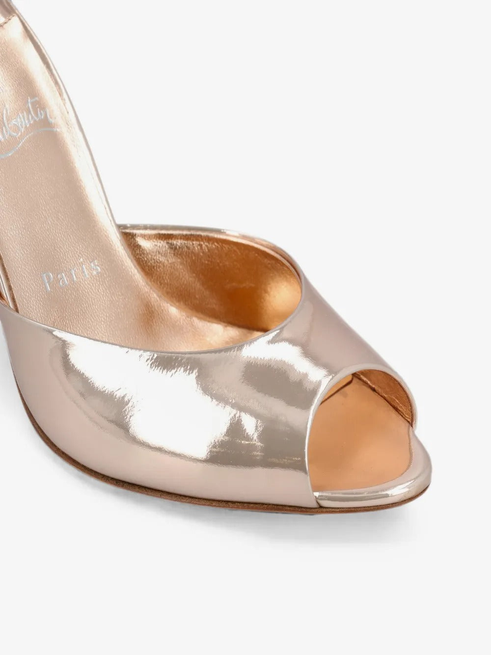 Christian me dolly 100 mm mules in shiny laminated leather-LOUBOUTIN-Verso