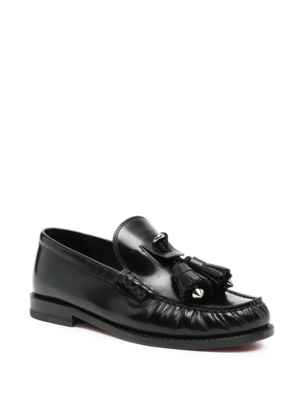 Christian rochelle loafers in black shiny calf leather-LOUBOUTIN-Verso