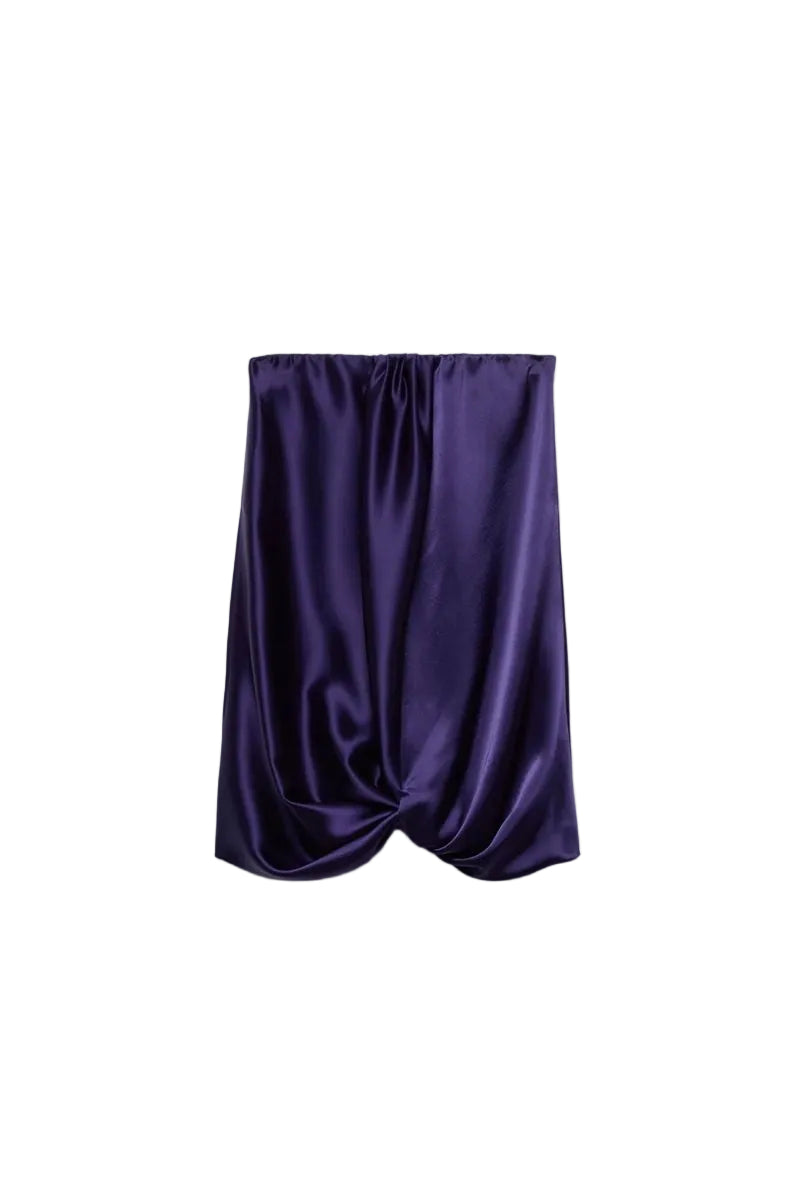 Cinch hem mini dress in satin