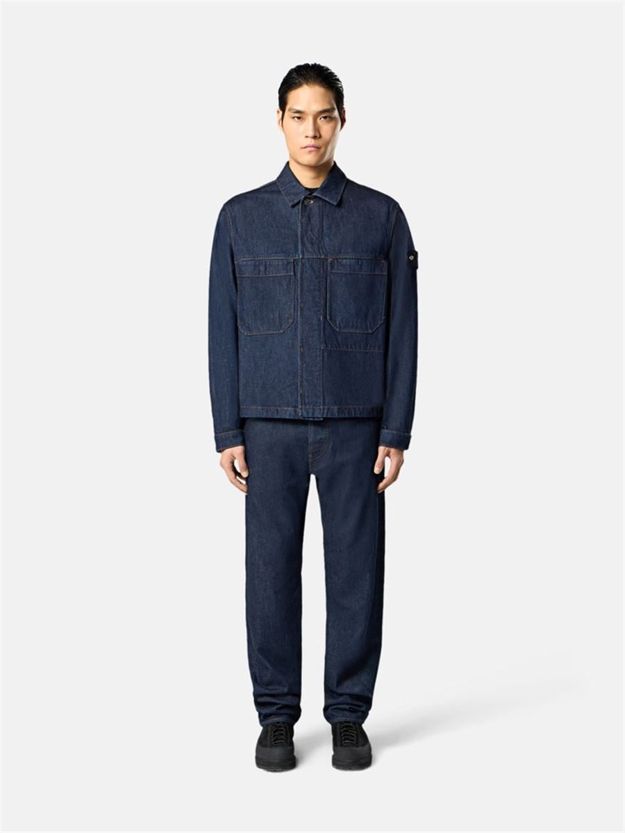 Coach jacket with chest pockets and button fastening-STONE ISLAND-Verso