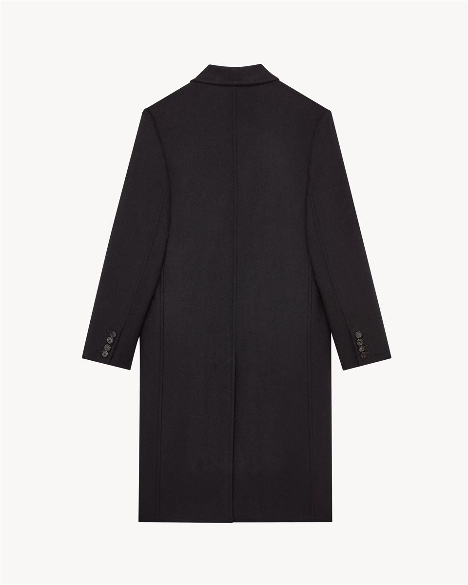 Coat in double-face wool felt-SAINT LAURENT-Verso