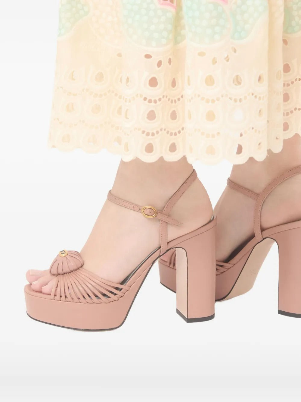 Coeur Royal Platform Sandal in Kidskin-VALENTINO-Verso