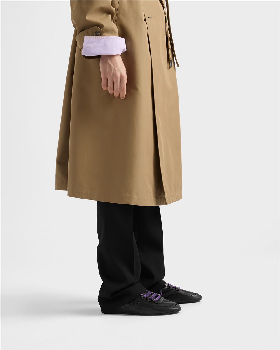 Collapse Antiqued Nappa Leather Sneakers with Hooks-PRADA-Verso