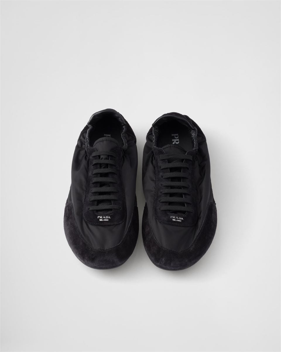 COLLAPSE RE-NYLON AND SUEDE ELASTICIZED SNEAKERS -  PRADA -  Verso