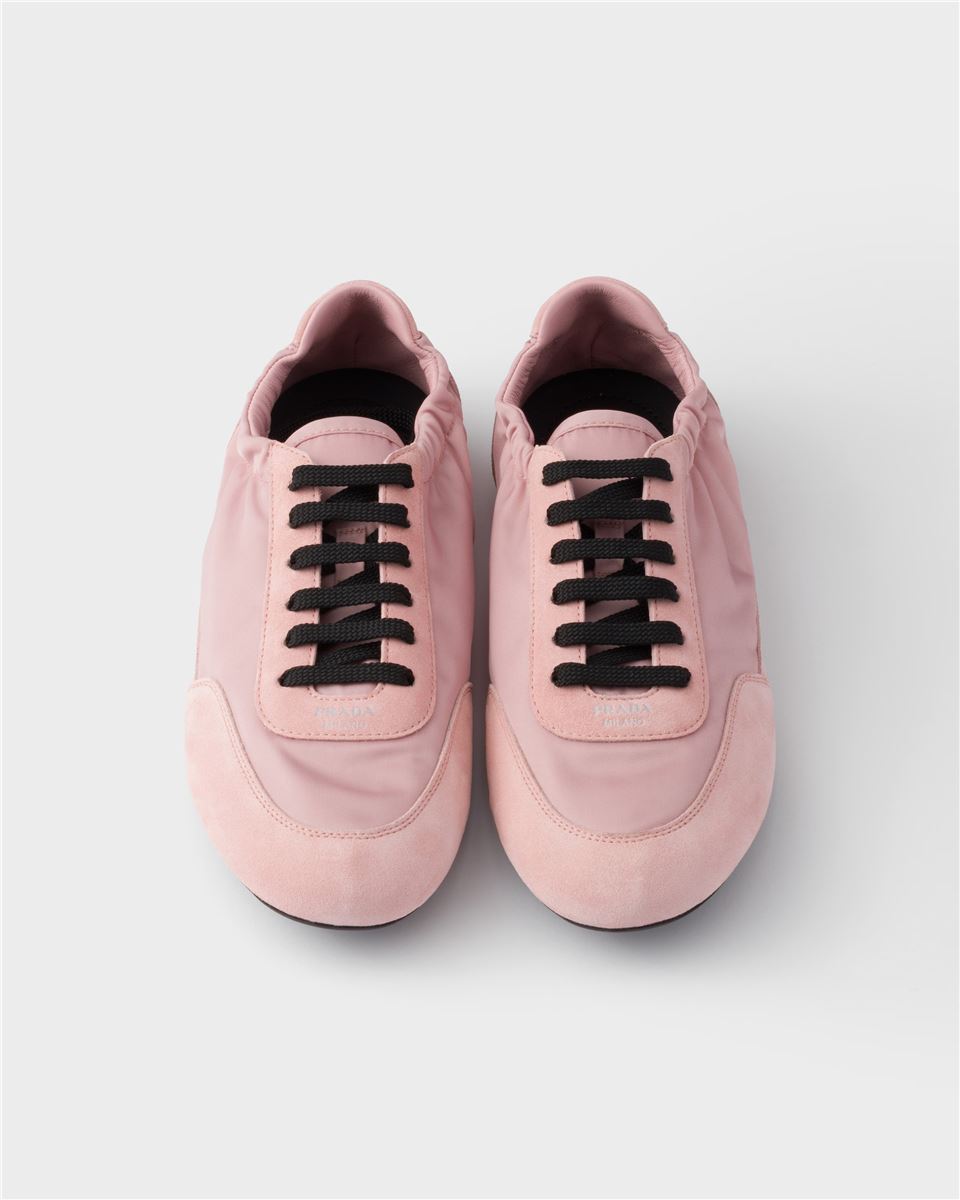 Collapse re-nylon and suede sneakers-PRADA-Verso