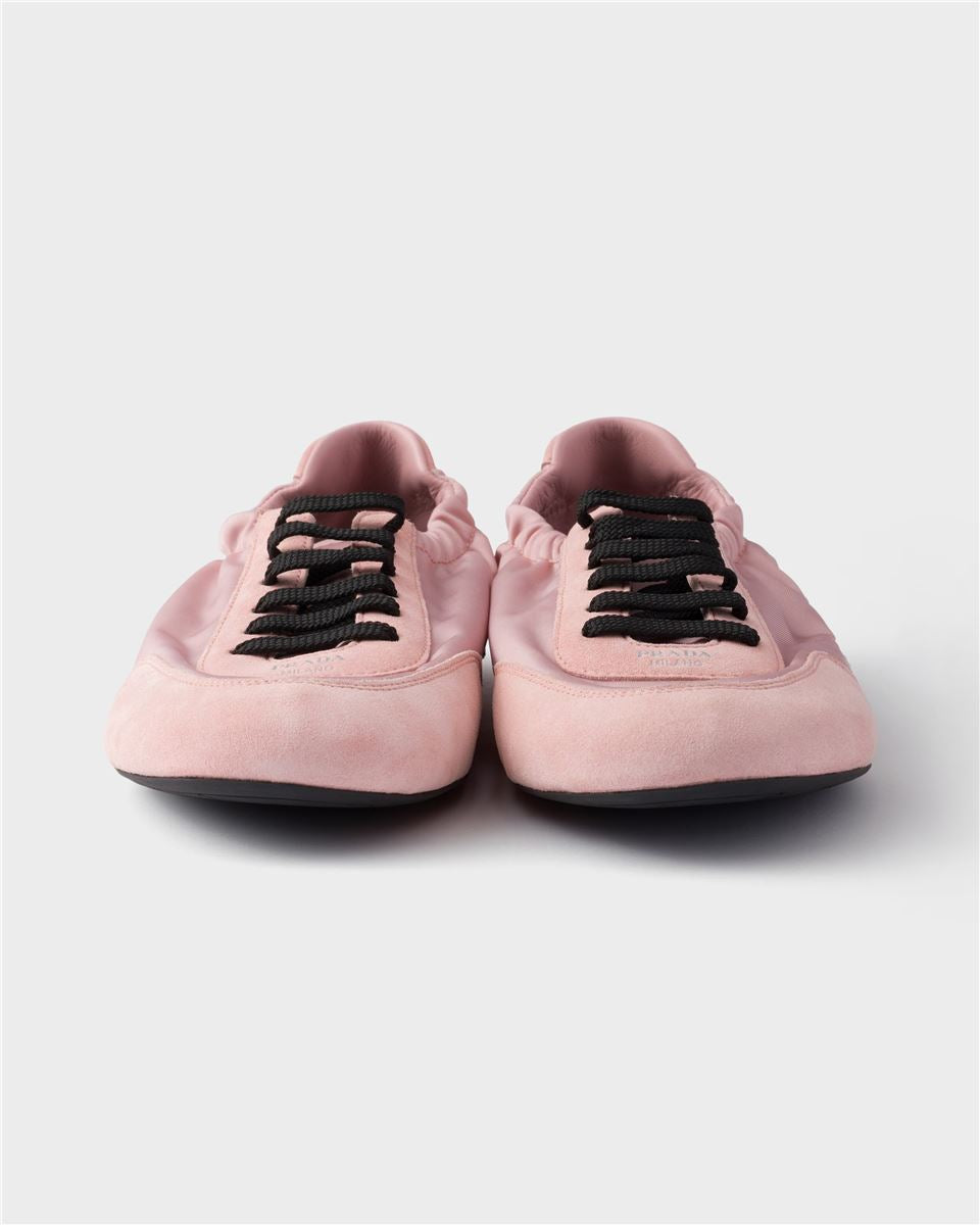 Collapse re-nylon and suede sneakers-PRADA-Verso
