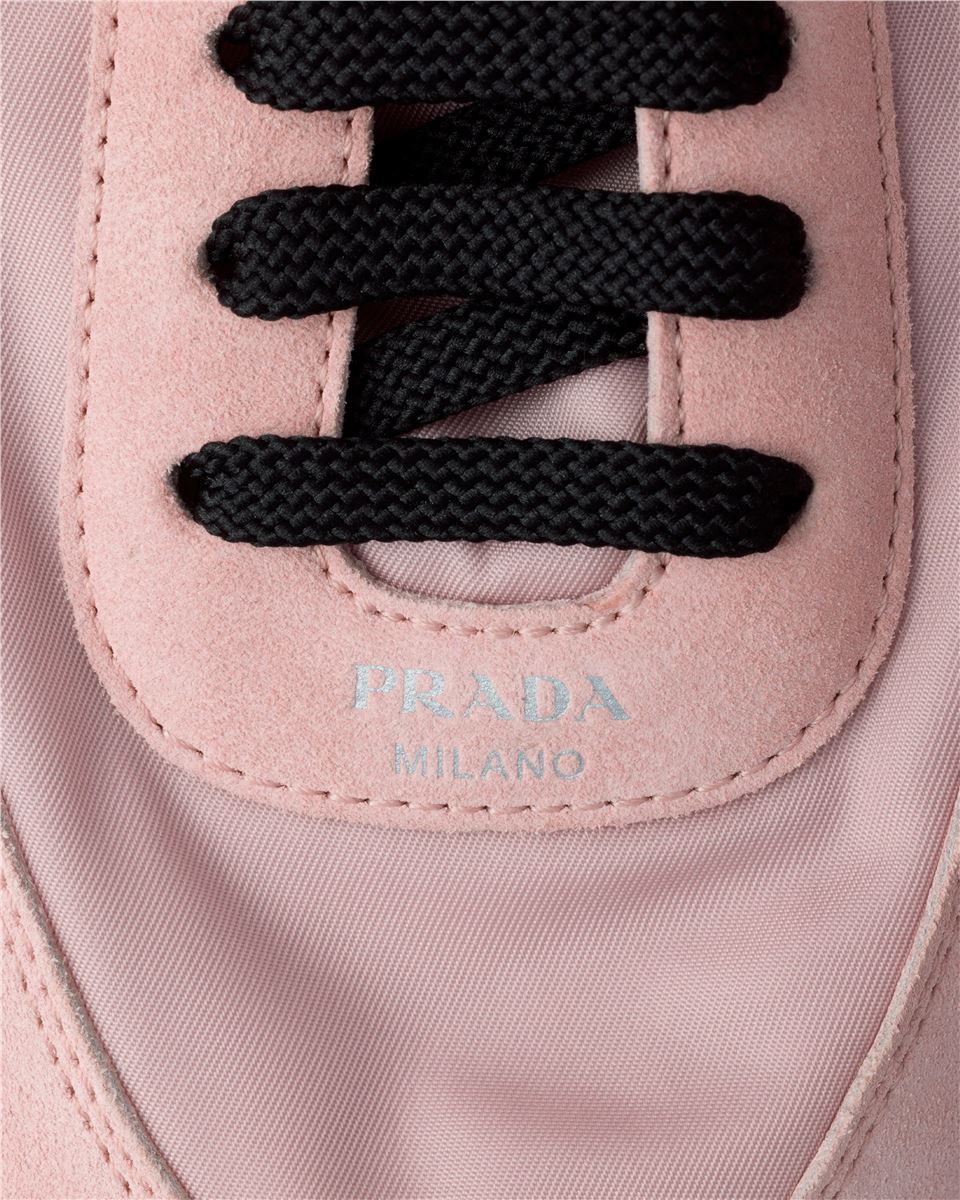 Collapse re-nylon and suede sneakers-PRADA-Verso