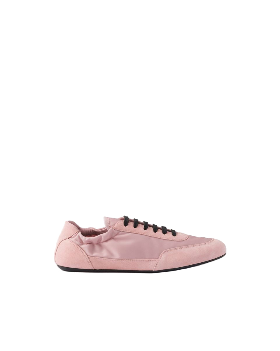 Collapse re-nylon and suede sneakers-PRADA-Verso