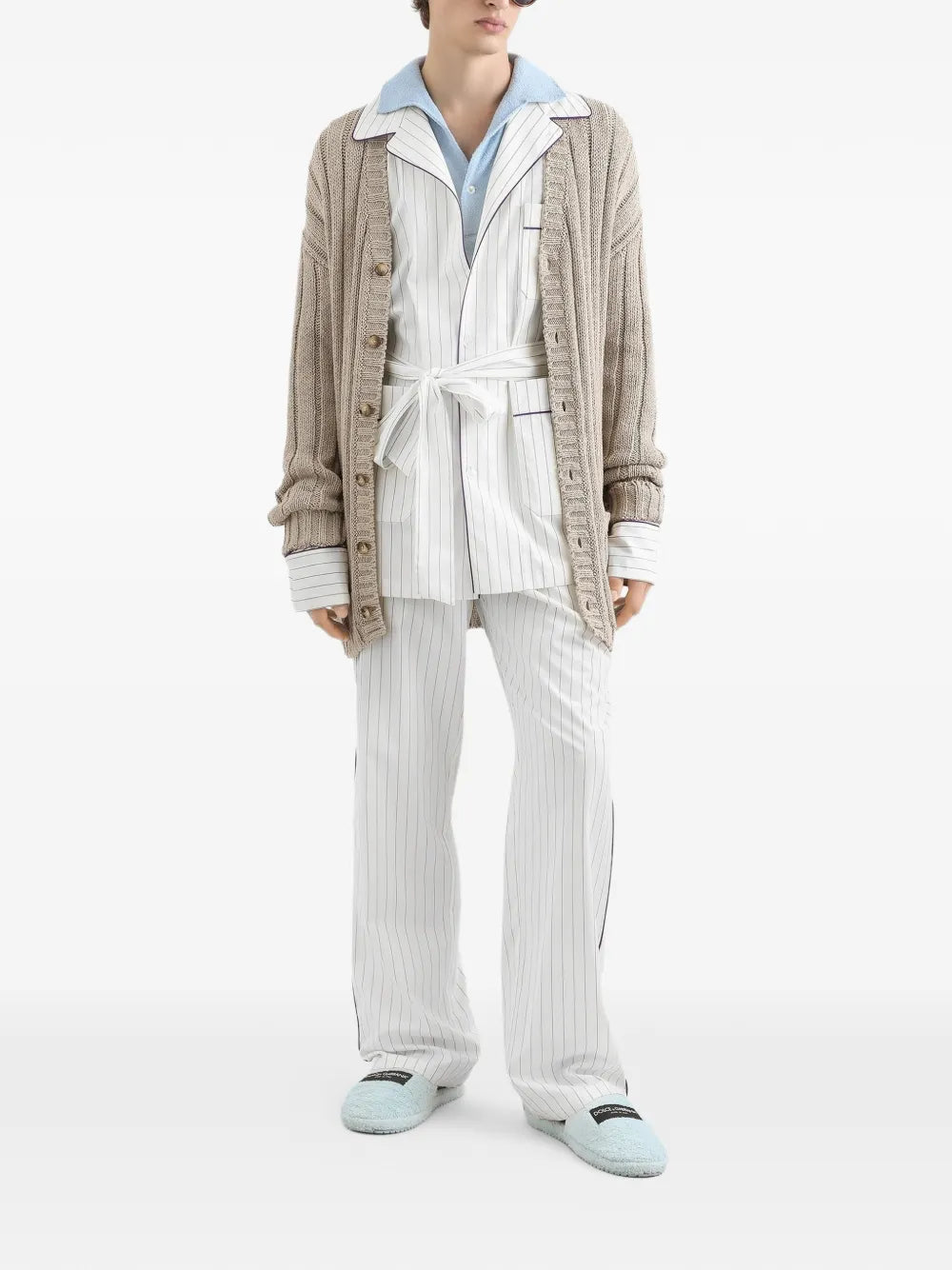 Collared knitted polo shirt-DOLCE&GABBANA-Verso