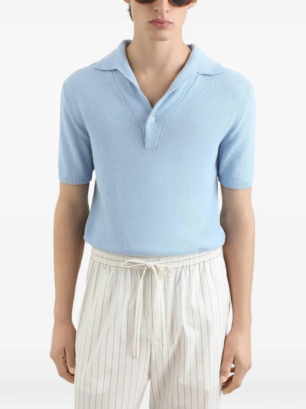 Collared knitted polo shirt-DOLCE&GABBANA-Verso