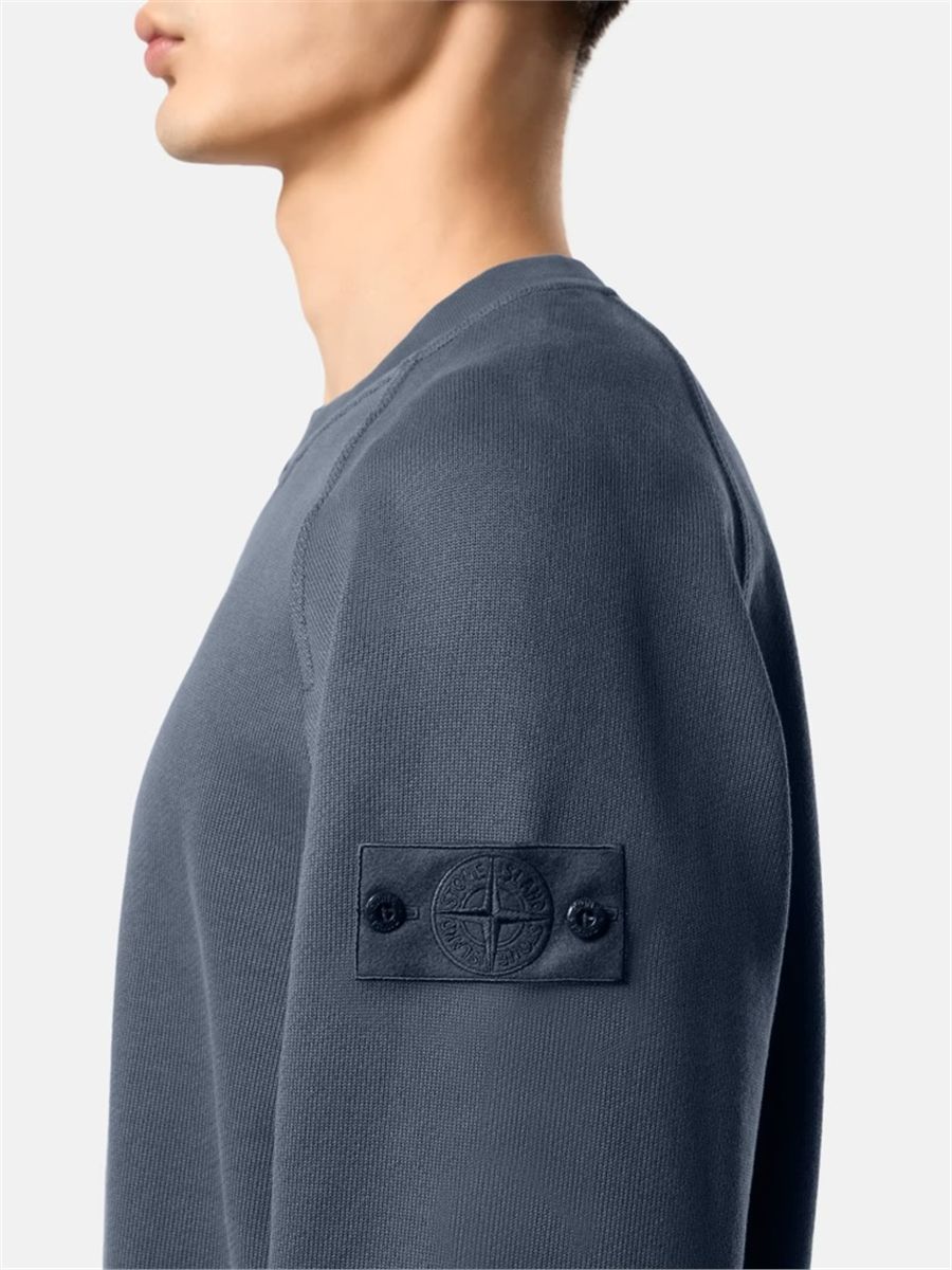 Comfort-fit Crewneck Sweatshirt with Raglan Sleeves-STONE ISLAND-Verso