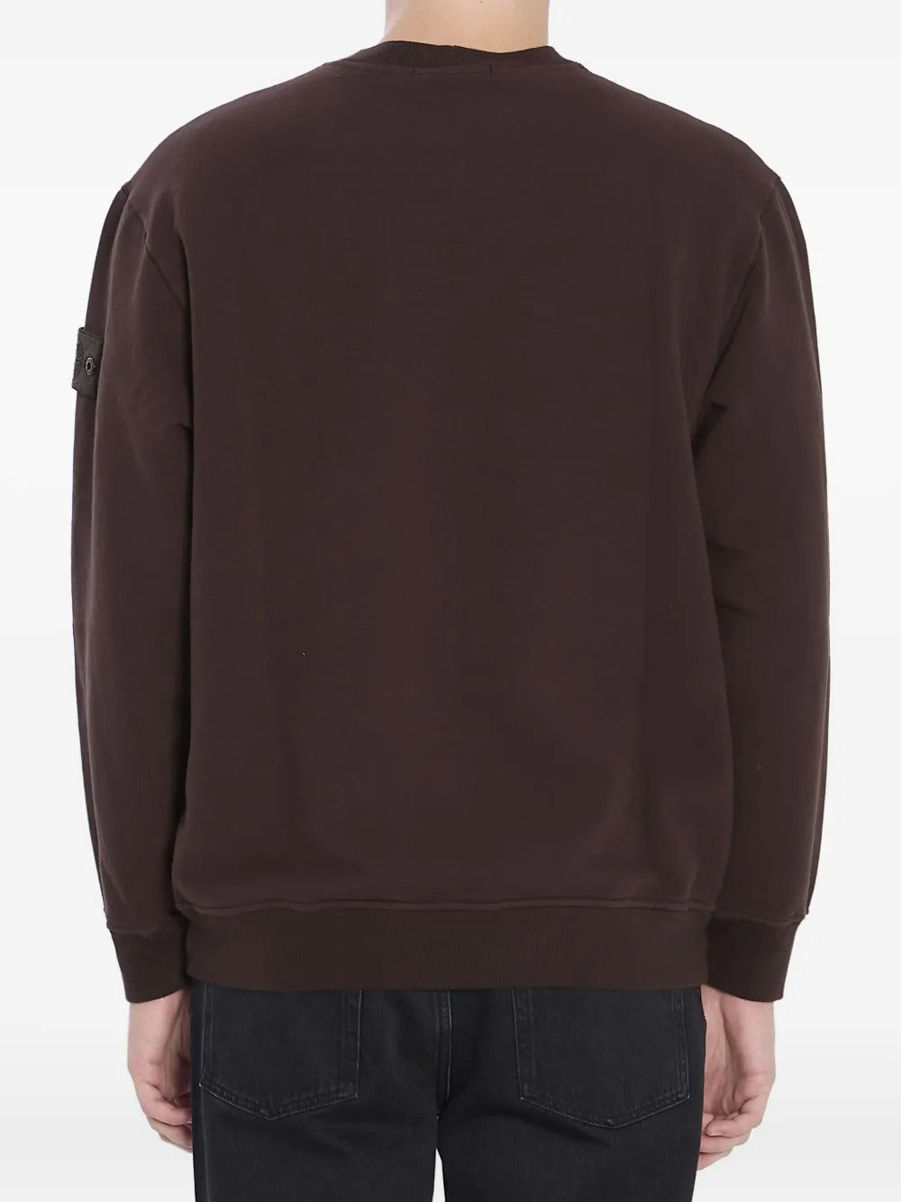 Comfort-fit Crewneck Sweatshirt with Ribbed Trims-STONE ISLAND-Verso
