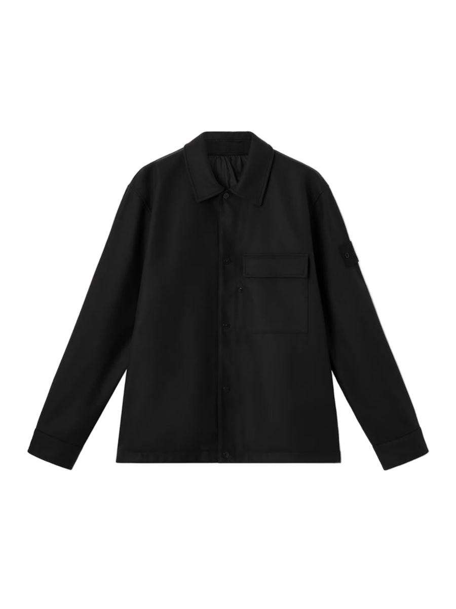 Comfort-fit overshirt with chest pocket and nylon lining-STONE ISLAND-Verso