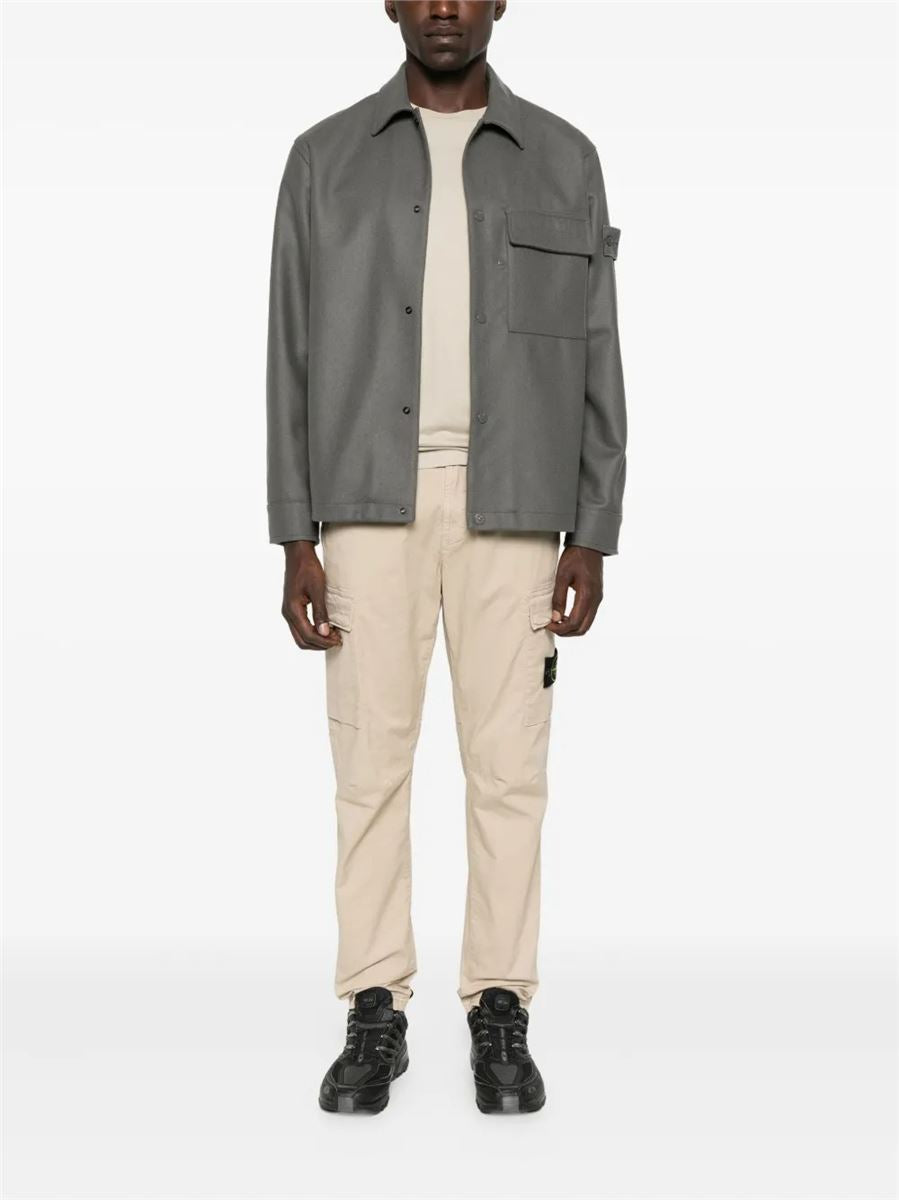 Comfort-fit overshirt with chest pocket and nylon lining-STONE ISLAND-Verso