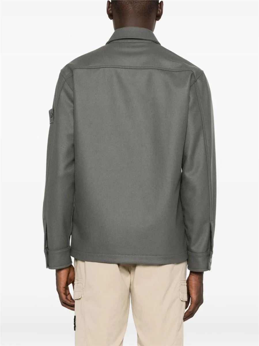 Comfort-fit overshirt with chest pocket and nylon lining-STONE ISLAND-Verso