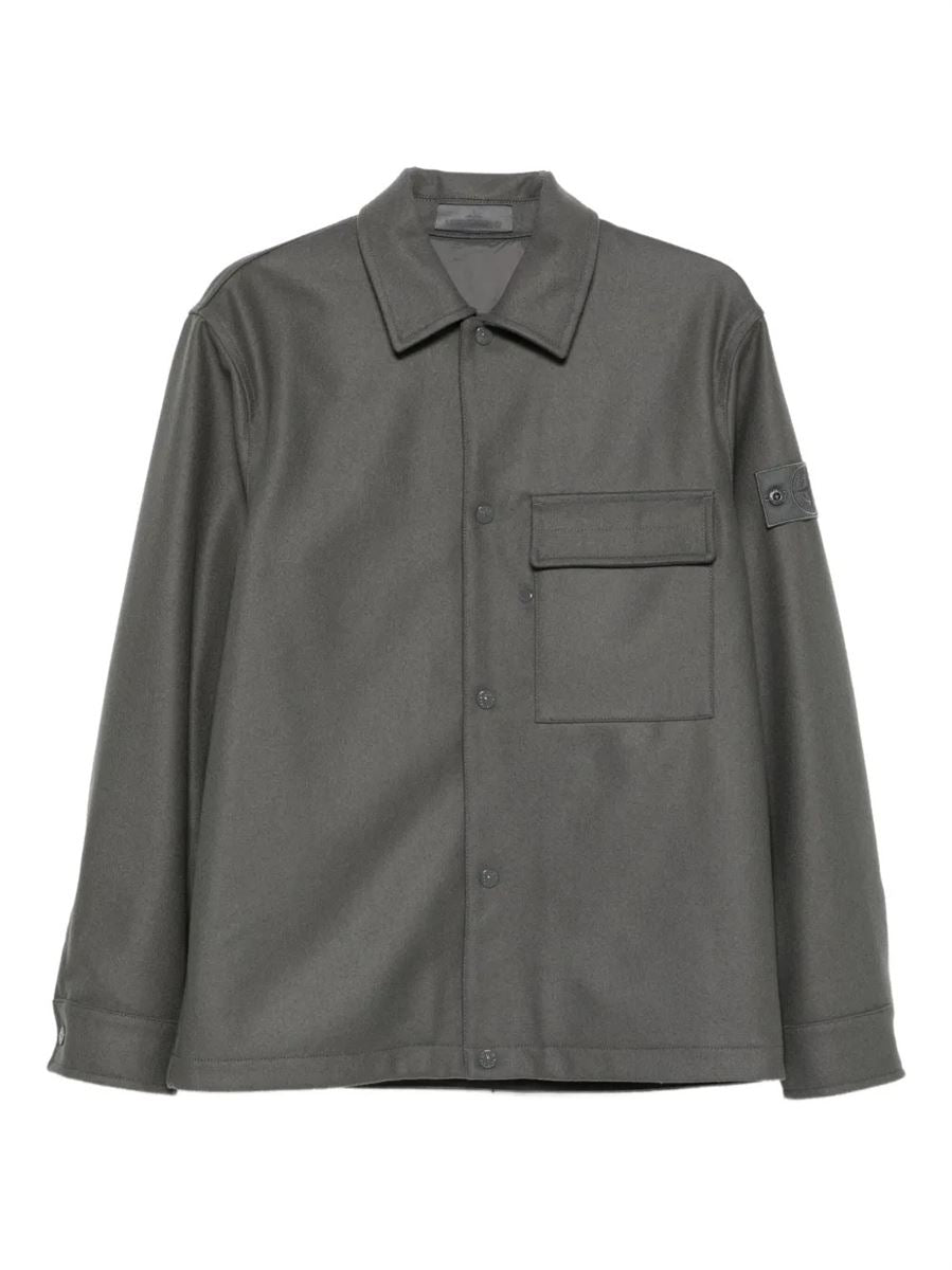 Comfort-fit overshirt with chest pocket and nylon lining-STONE ISLAND-Verso