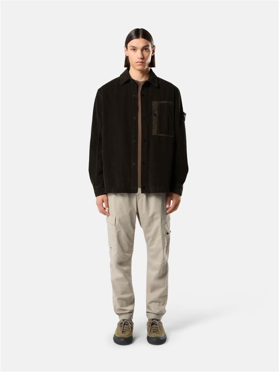 Comfort-fit snap-front overshirt with chest pocket-STONE ISLAND-Verso