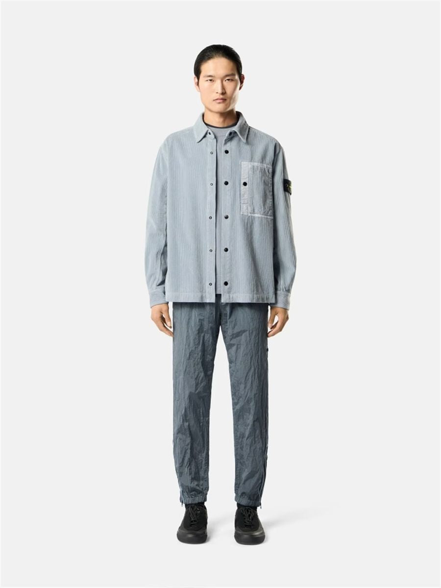 Comfort-fit snap-front overshirt with chest pocket-STONE ISLAND-Verso