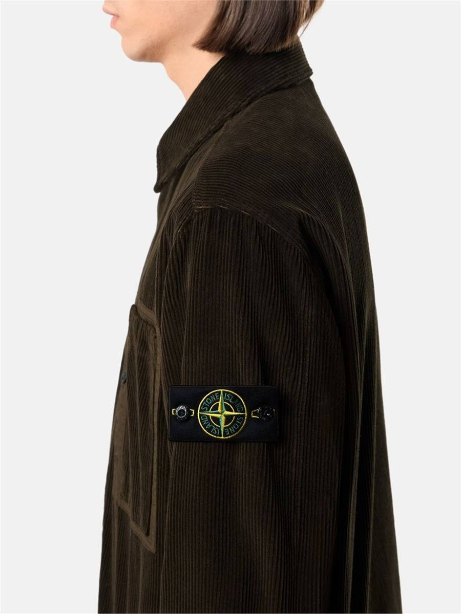 Comfort-fit snap-front overshirt with chest pocket