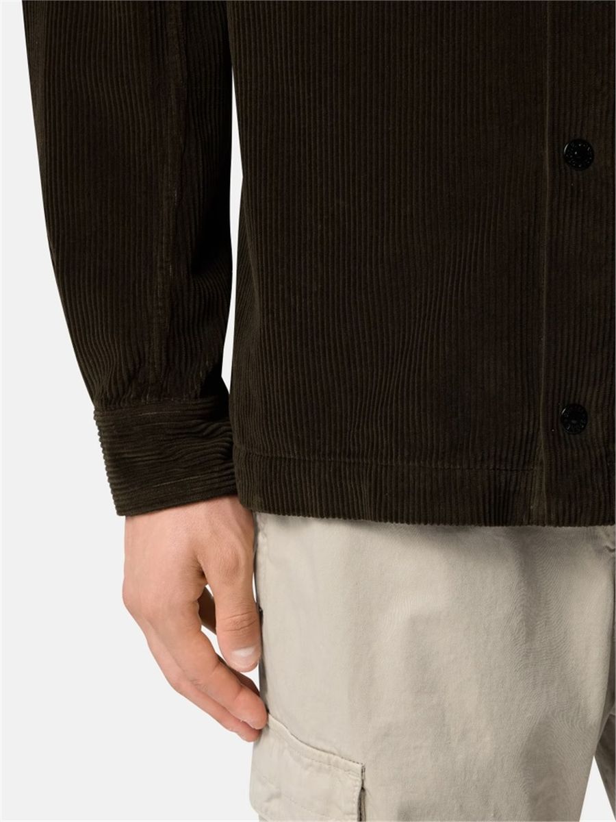 Comfort-fit snap-front overshirt with chest pocket-STONE ISLAND-Verso