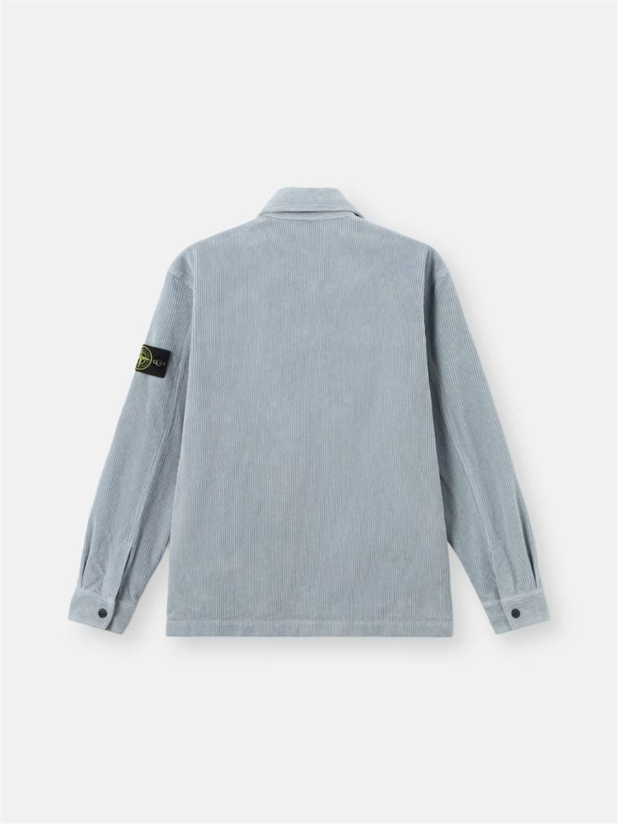 Comfort-fit snap-front overshirt with chest pocket-STONE ISLAND-Verso