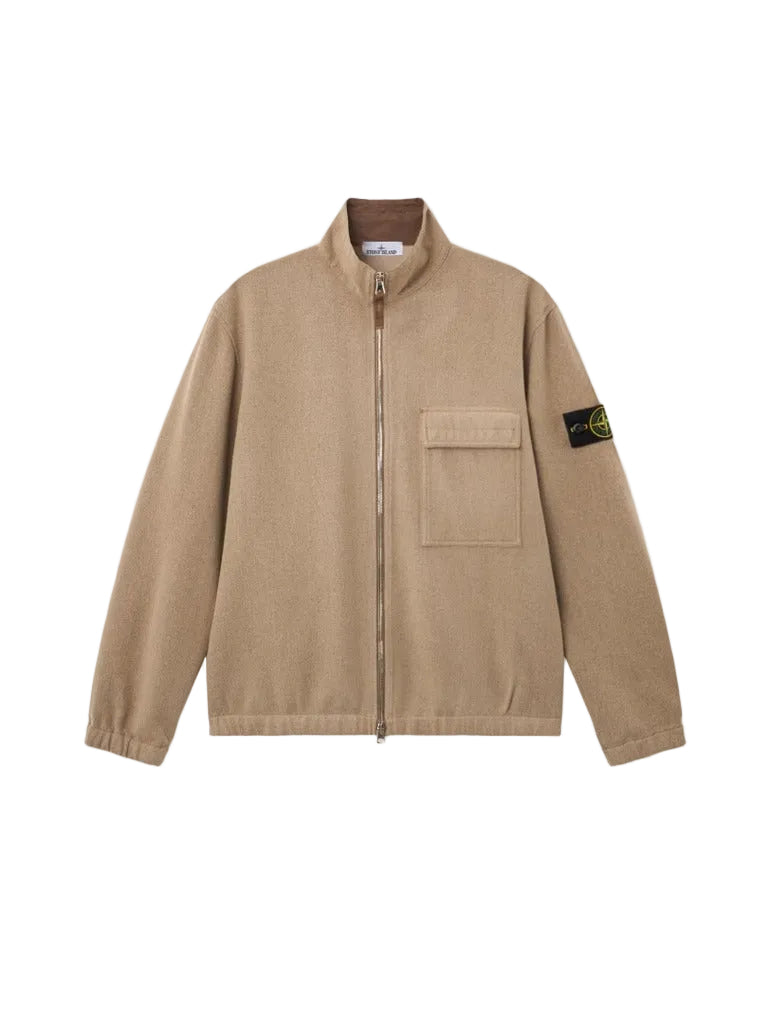 Comfort-fit zip-up overshirt with elasticated cuffs-STONE ISLAND-311381-S-Verso