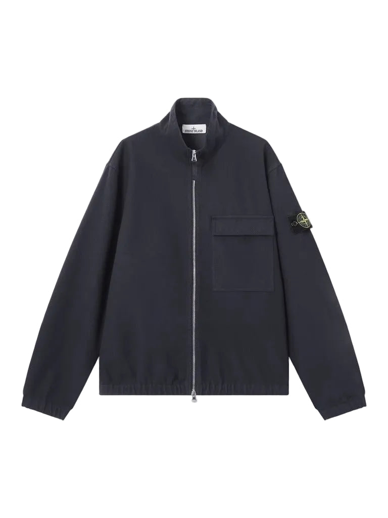 Comfort-fit zip-up overshirt with elasticated cuffs-STONE ISLAND-311382-S-Verso