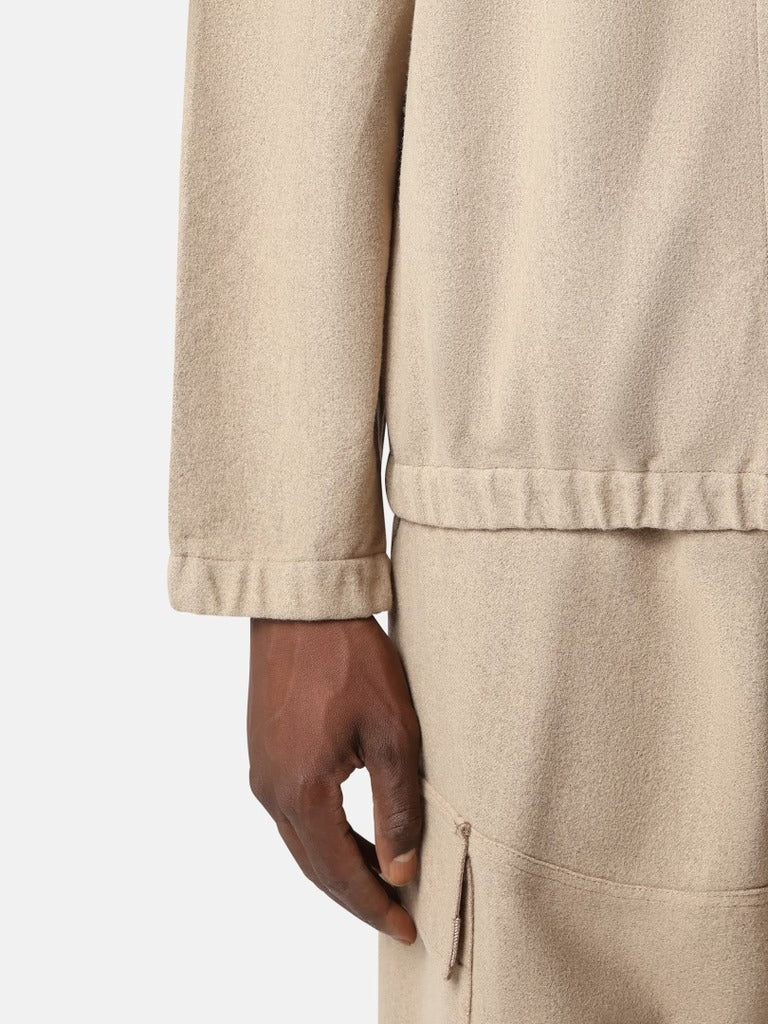 Comfort-fit zip-up overshirt with elasticated cuffs-STONE ISLAND-Verso