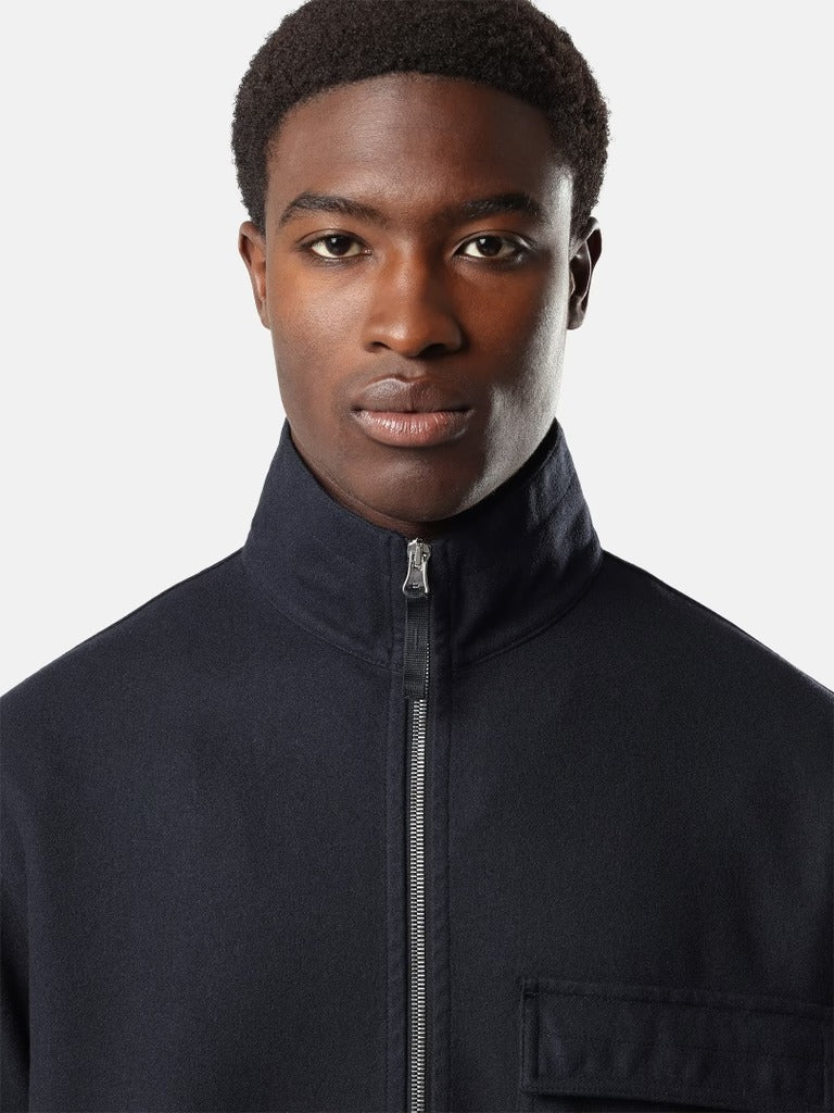 Comfort-fit zip-up overshirt with elasticated cuffs-STONE ISLAND-Verso