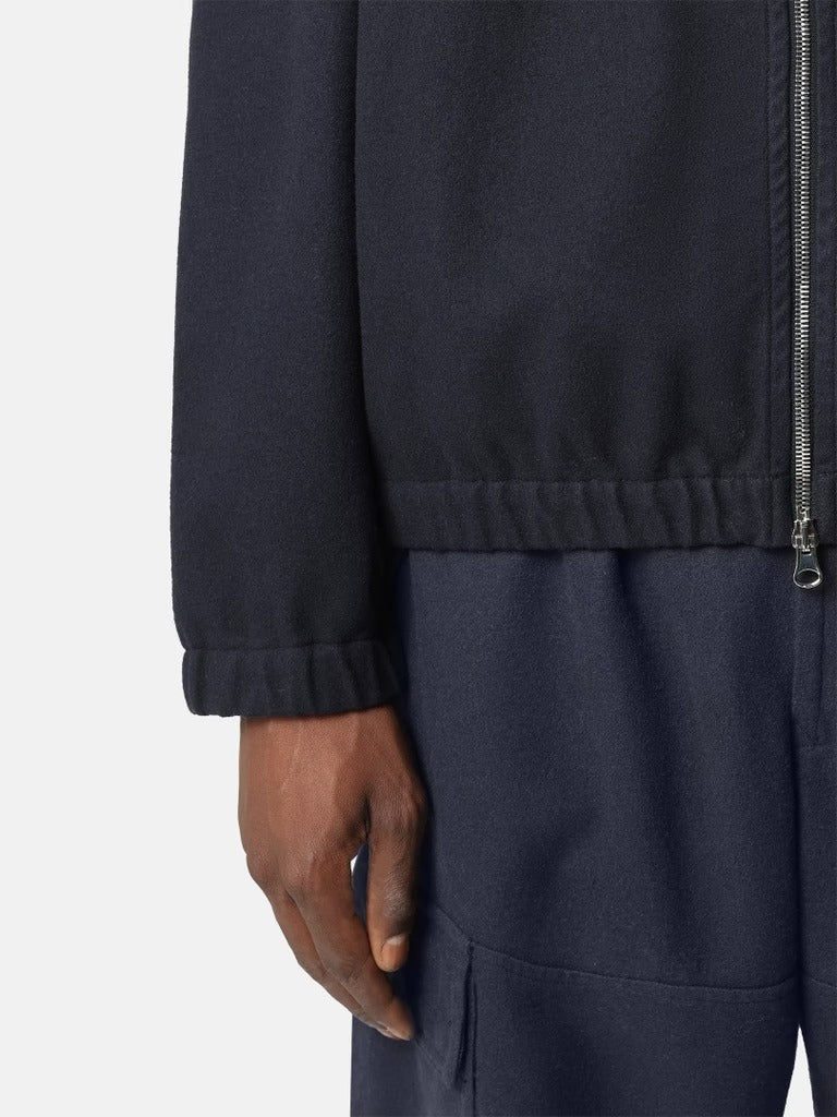 Comfort-fit zip-up overshirt with elasticated cuffs-STONE ISLAND-Verso
