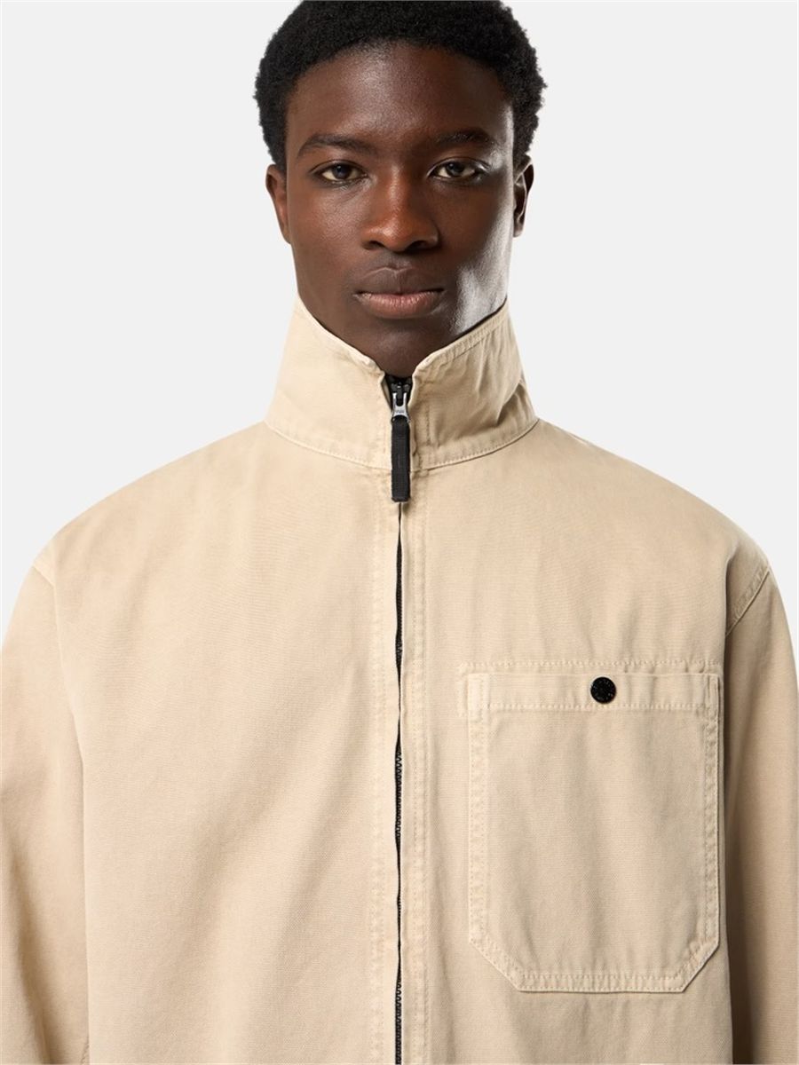 Comfort-fit zip-up overshirt with pocket-STONE ISLAND-Verso