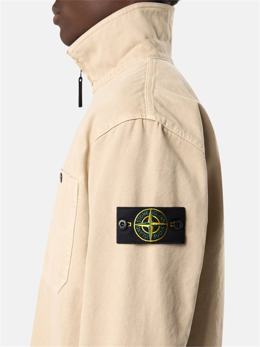 Comfort-fit zip-up overshirt with pocket-STONE ISLAND-Verso