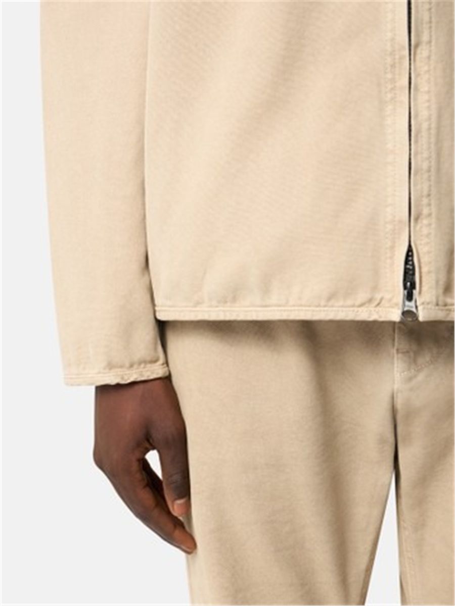 Comfort-fit zip-up overshirt with pocket-STONE ISLAND-Verso