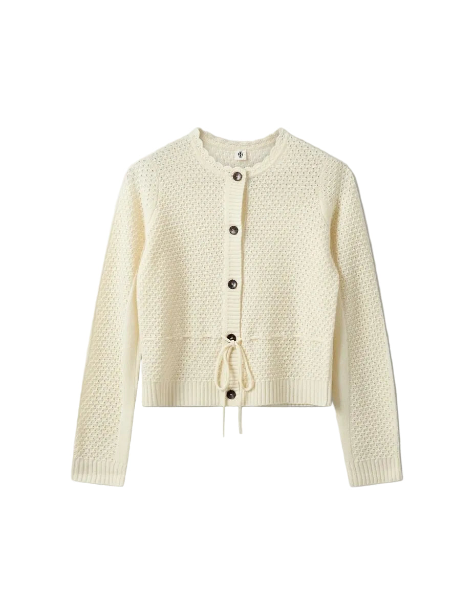 Como belted cardigan cream