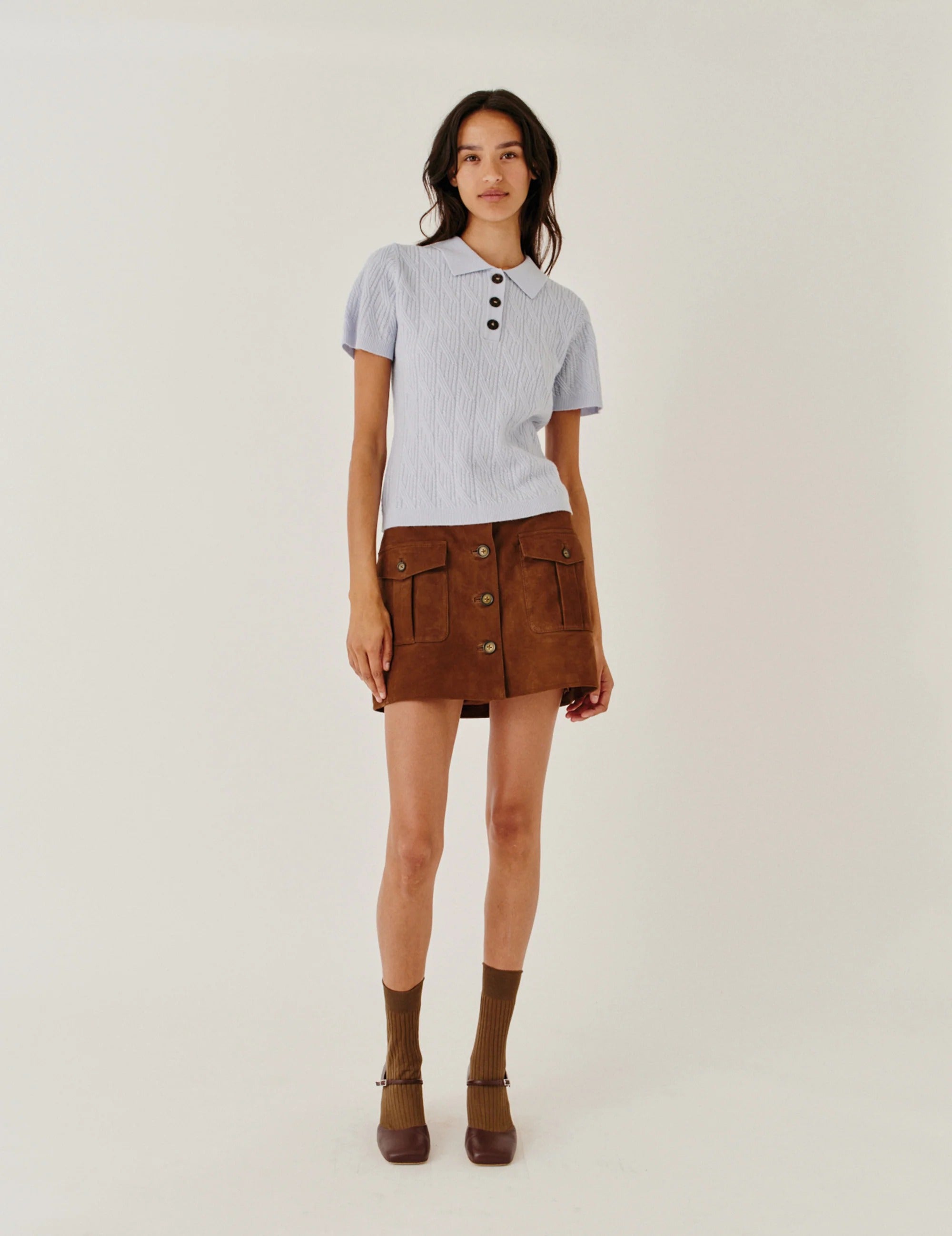 Como cable mini polo light blue-THE GARMENT-Verso