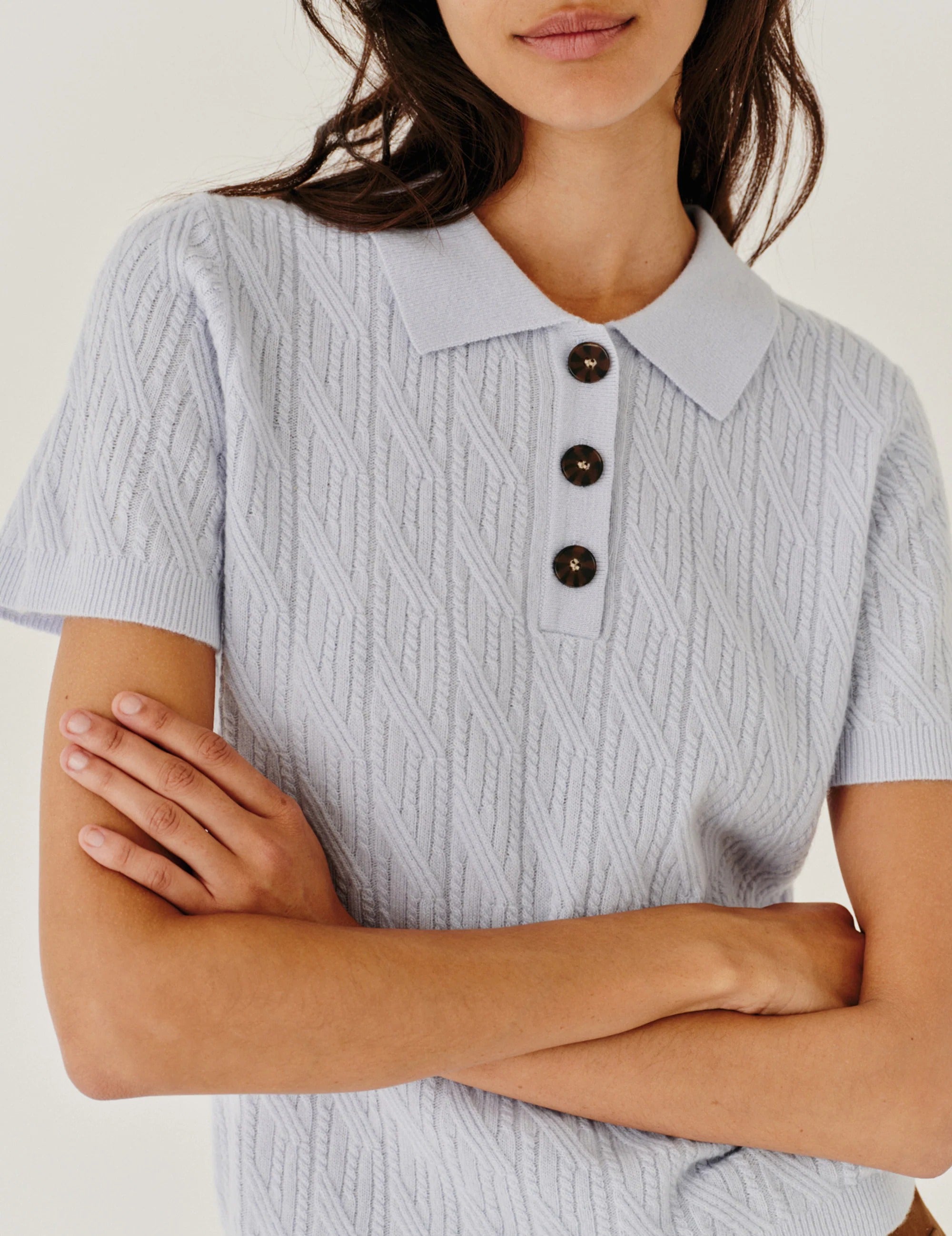 Como cable mini polo light blue-THE GARMENT-Verso