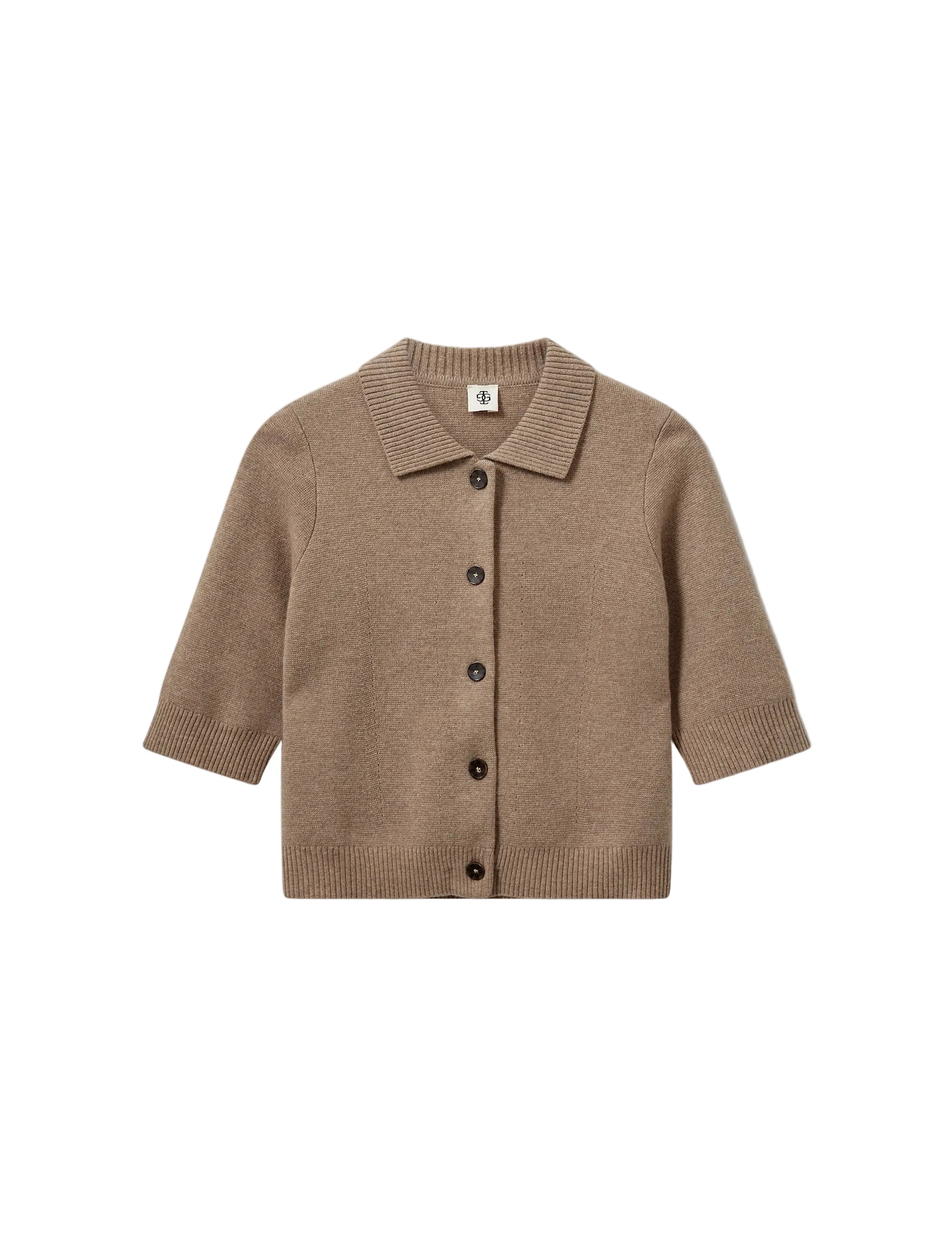 Como cropped cardigan truffle