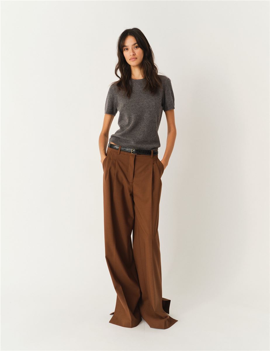 COMO KNIT TEE GREY MELANGE-THE GARMENT-Verso