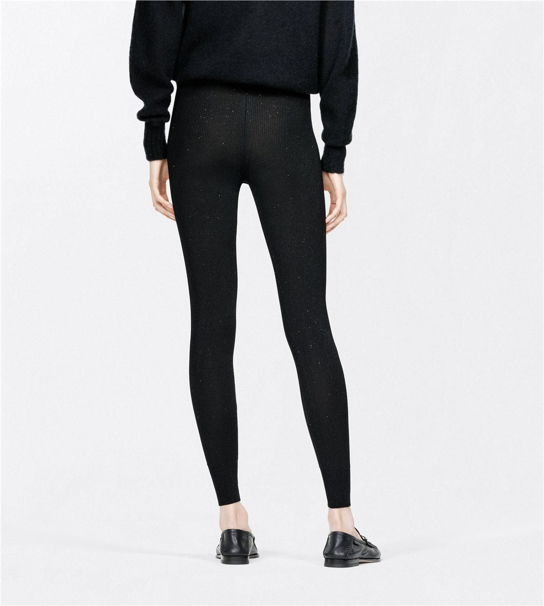 Compact lurex viscose mixed rib with micro sequins leggings-TOM FORD-Verso