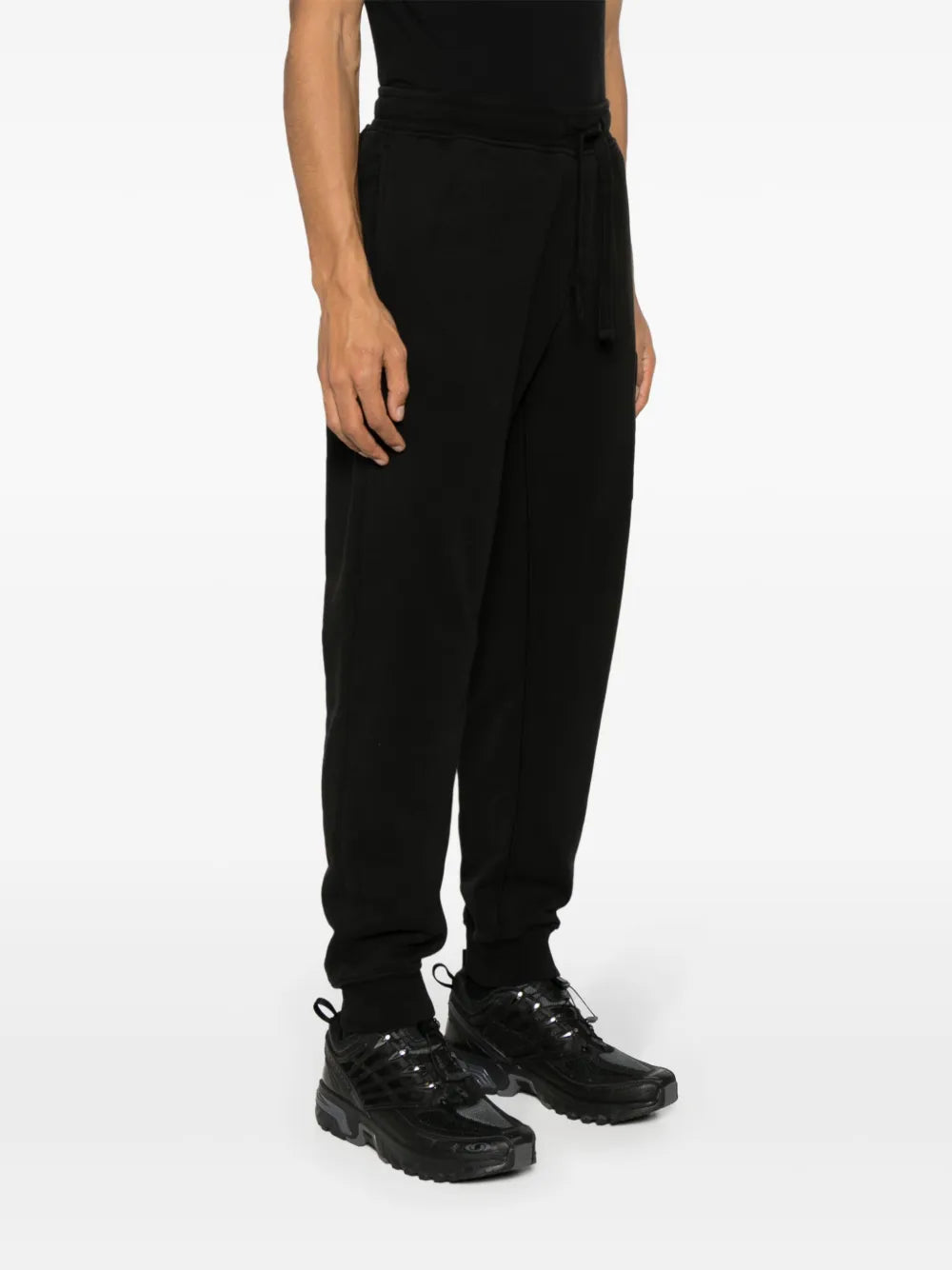 Compass-appliqué cotton track pants-STONE ISLAND-Verso