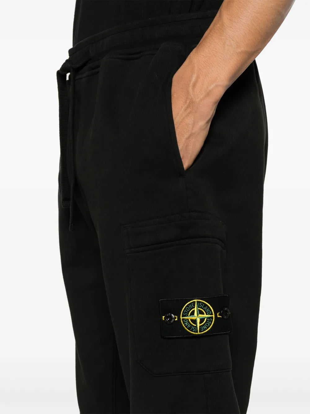 Compass-appliqué cotton track pants-STONE ISLAND-Verso