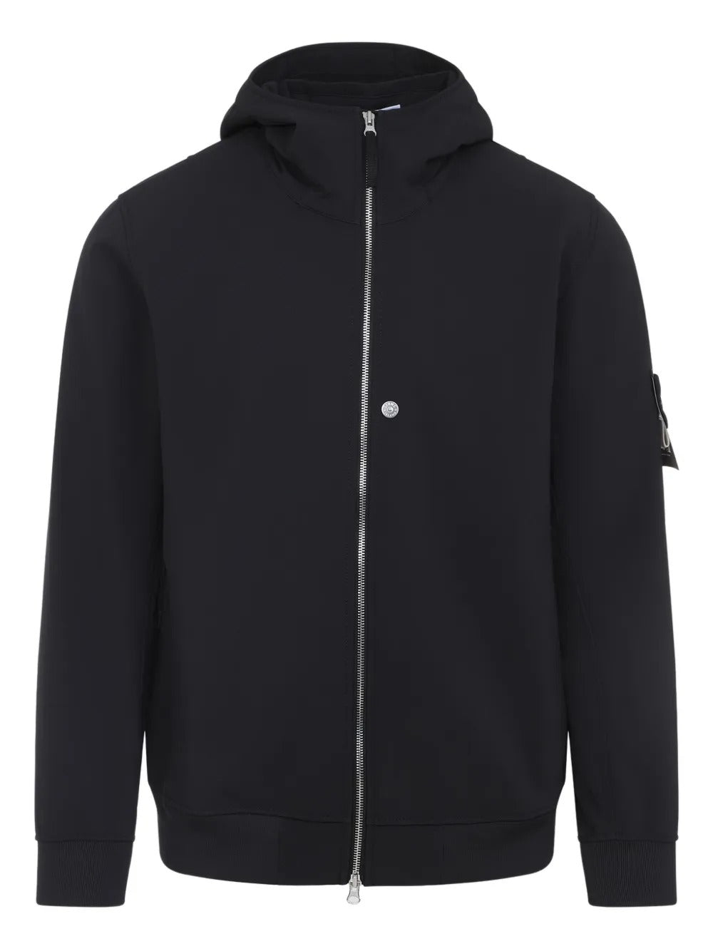Compass-appliqué Hooded Zip-front Jacket